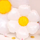 12" Mini White & Yellow Mylar Flower Balloon - 1 PC  (AIR-FILL ONLY)