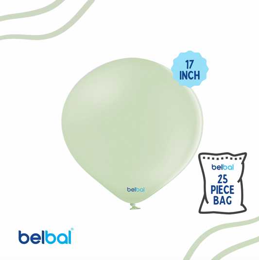 17" Kiwi Cream Pastel Color Belbal- 25 PC