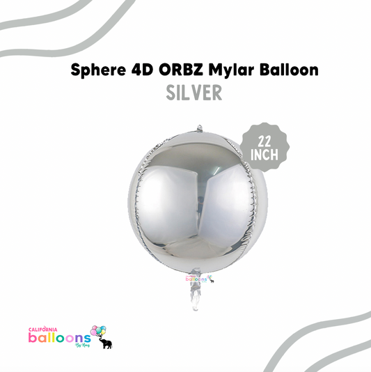 22" Silver Mylar ORBZ (Self-sealing) Balloon