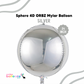 34" Silver Mylar ORBZ (Self-sealing) Balloon