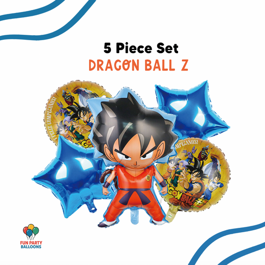 Dragon Ball Z Inspired Mylar Balloon Bouquet- 5 pc