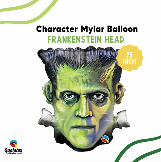 25"  Frankenstein Head Mylar Balloon - Halloween