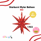 27" Starburst Exploding Star Mylar Balloon - RED  (AIR-FILL ONLY)