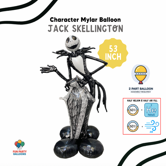 53" Jack Skeleton Standing Balloon Base Foil Balloon