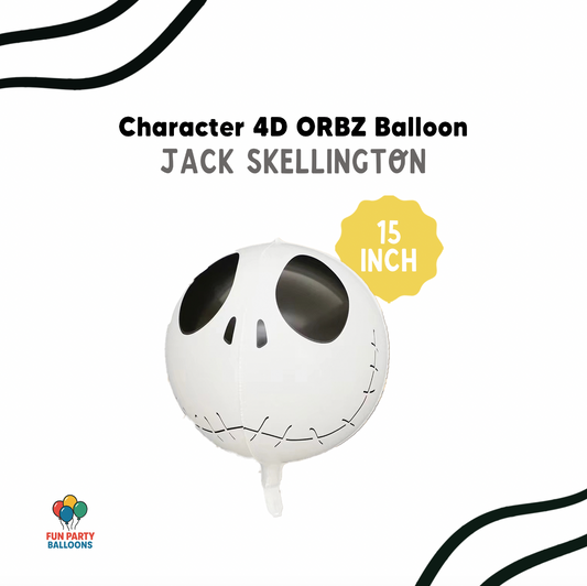 15" JACK SKELETON HEAD ORBZ (Self-sealing) Balloon
