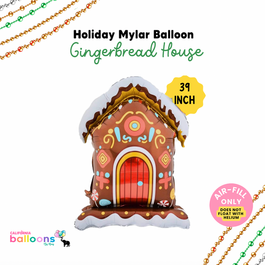 39" Gingerbread House | Built-In Standing Base - (AIR-FILL ONLY)