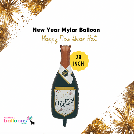 28" Cheers Bottle Balloon  - Mylar Balloon