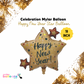 18" Happy New Year 3D Star  - Mylar Balloon