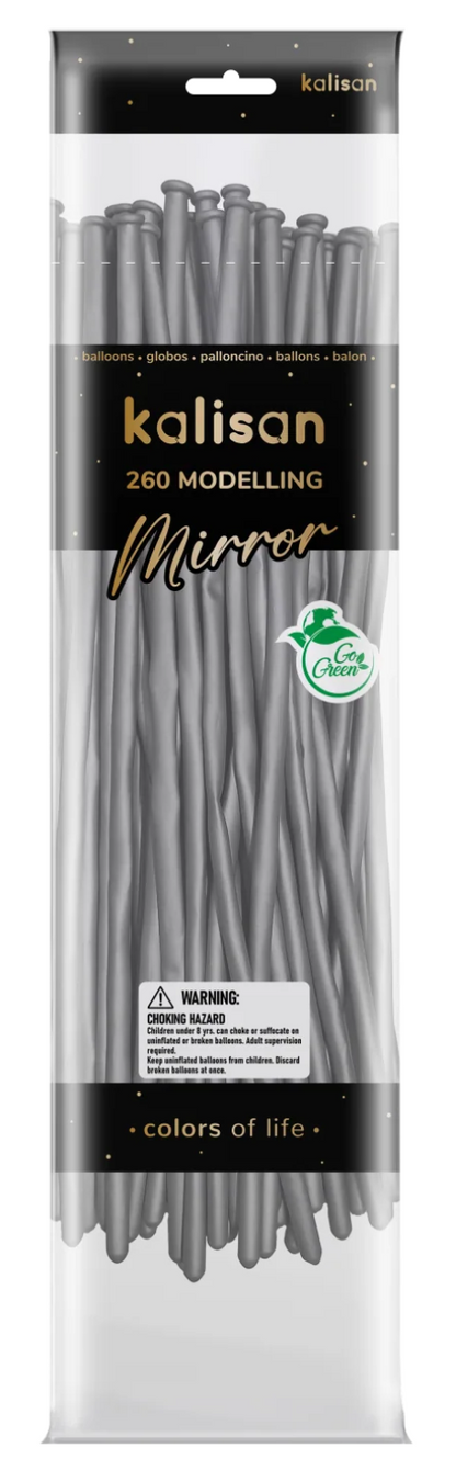 260 Modeling Balloon Silver Mirror (Chrome) Color Kalisan - 50 PC