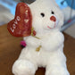 10" Stuffed Plush Balloon Bear - White & Red | [Medium Size]