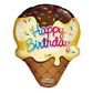 28" Jumbo Birthday Ice Cream Cone Mylar Balloon