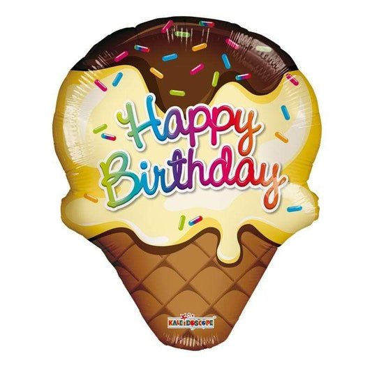 28" Jumbo Birthday Ice Cream Cone Mylar Balloon