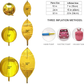 15" Feliz Cumpleaños Gold & Pink diamond FOIL ORBZ (Self-sealing) Balloon