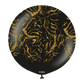 24 inch Space Nebula Printed Balloons - Black& Gold (Marble) Kalisan Latex - 1 PC
