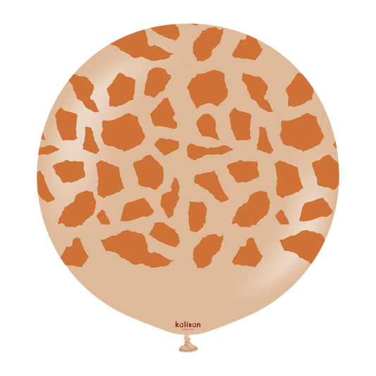 24 inch Safari Giraffe Printed Balloons - Desert Sand Kalisan Latex - 1 PC