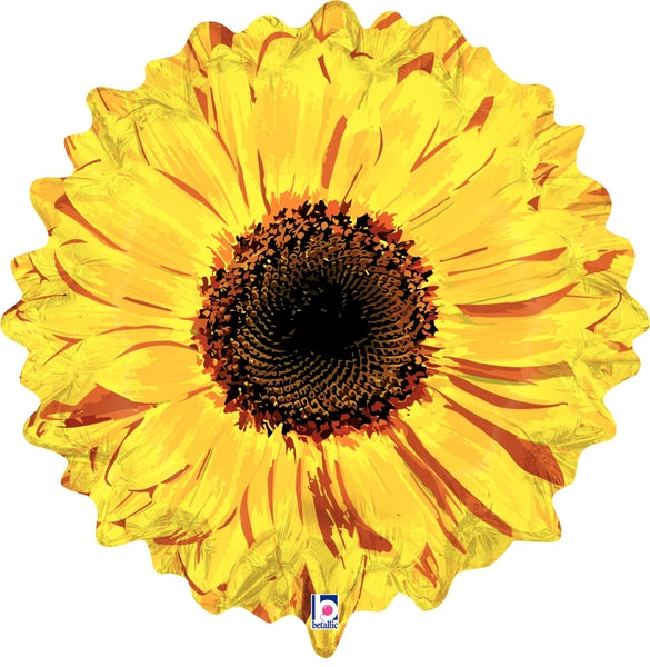 24" Sunflower Shape Foil Balloon- Yellow