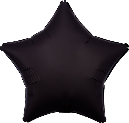 19" Satin Luxe Black Star Shape Foil