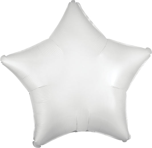 19" Satin Luxe White Heart Shape Foil