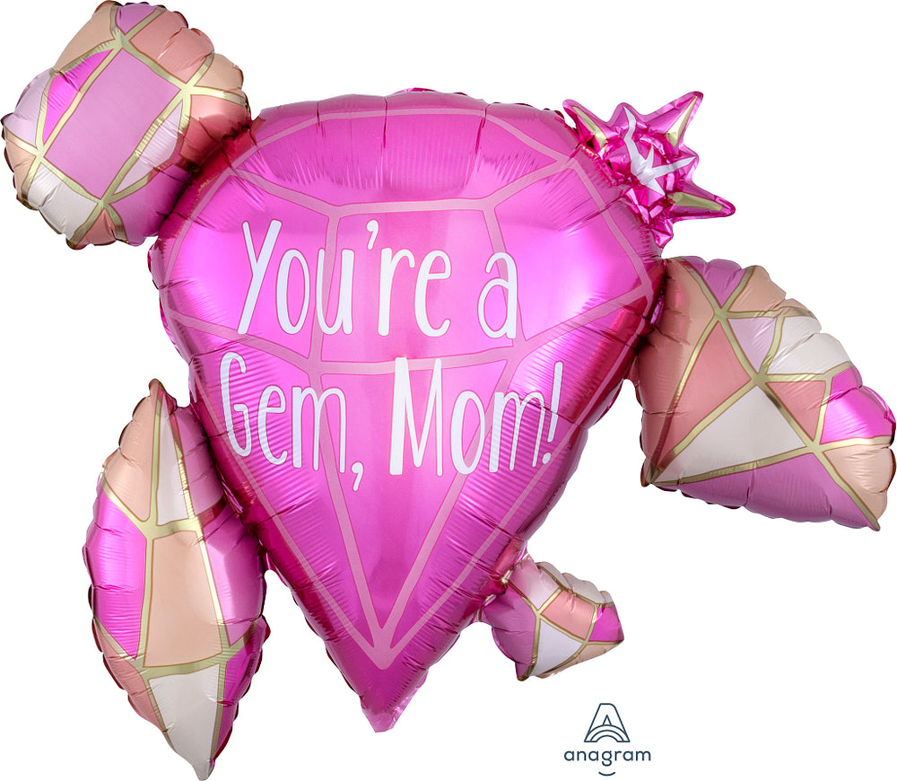 Foil 30 Inch "You're a Gem, Mom!" Balloon