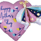 26" Happy Mother's Day 3D Heart Shape Mylar Balloon