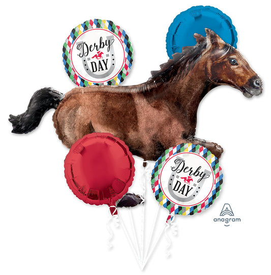 Horse Derby Day Balloon Bouquet 5 Pc