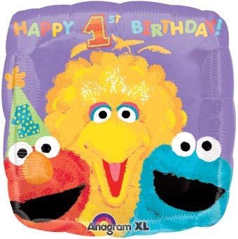 17" Elmo Happy 1st Birthday Square Shape Foil