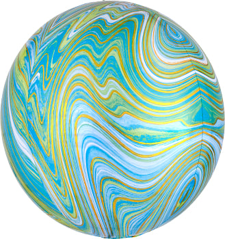 15" Blue Green Marblez™ Orbz Balloon