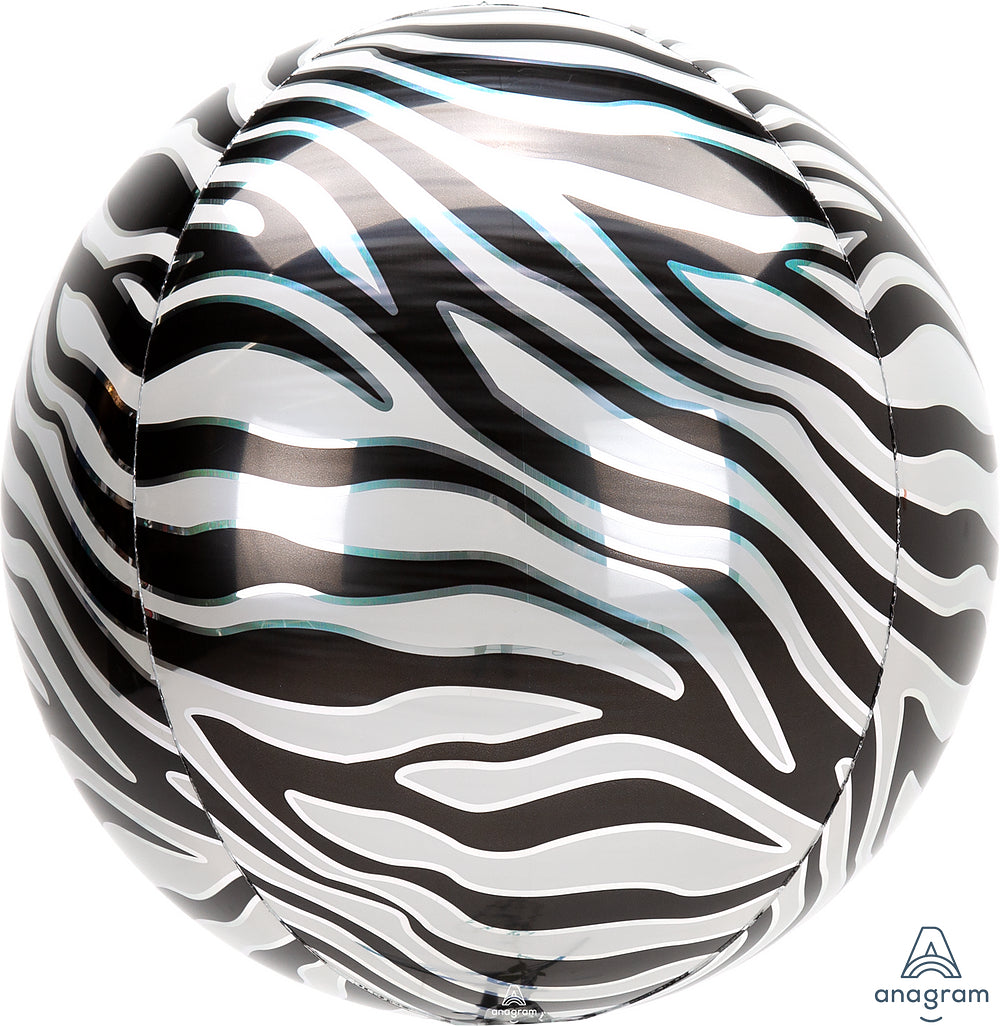 15" Zebra Print ORBZ Balloon