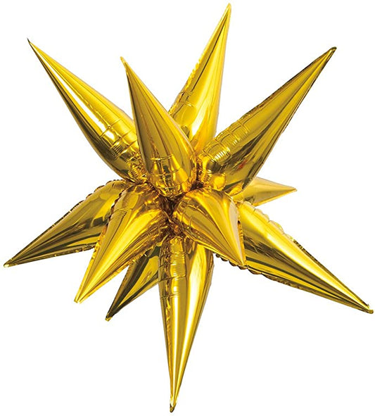 40" JUMBO Starburst Exploding Star Mylar Balloon - GOLD (AIR-FILL ONLY)