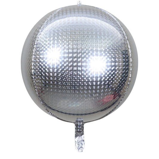 15" Silver Holographic Foil ORBZ (Self-sealing) Balloon