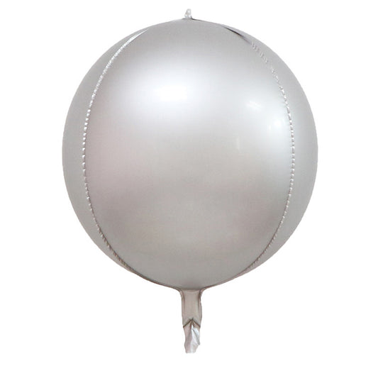 15" Silver Matte Foil ORBZ (Self-sealing) Balloon