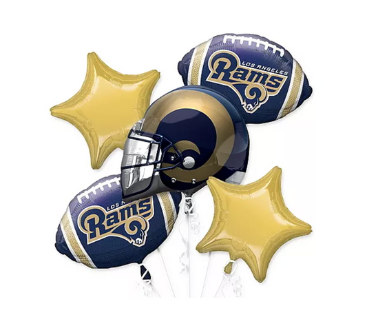 NFL LOS ANGELES RAMS Balloon Bouqet 5 pc