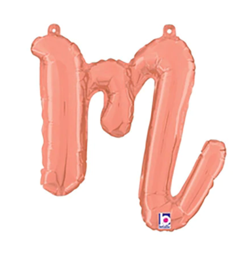 14″ Script Letter "M" ROSE GOLD