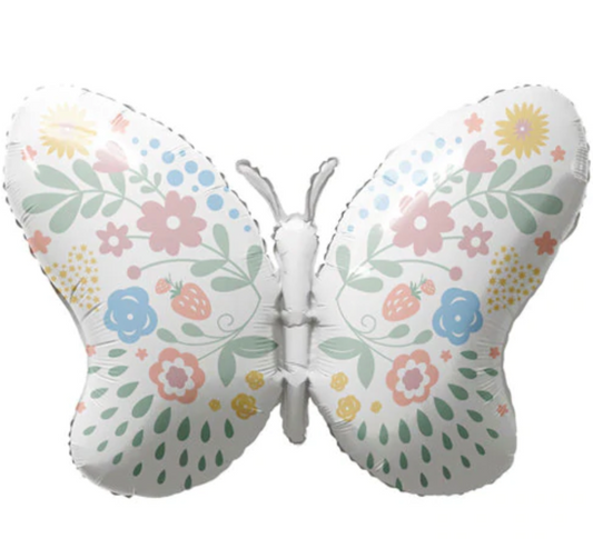 34″ White Pastel Lovely Butterfly