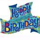 36" Jumbo Happy Birthday Banner Shape Mylar