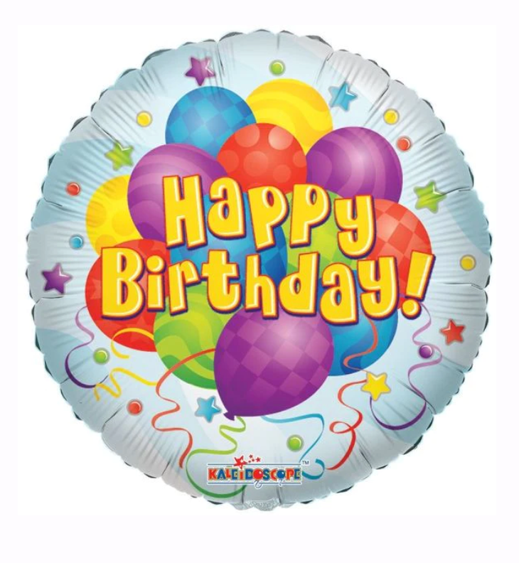 1) Jumbo Happy Birthday Balloon - Cluster Super Shape Foil Balloon, 34in -  Jumbo Birthday
