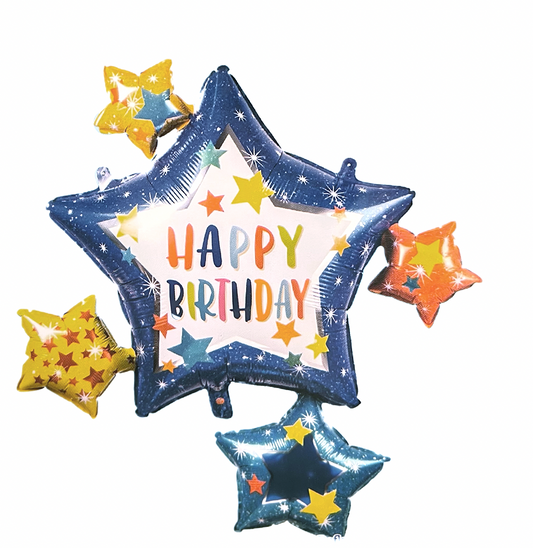 36" Jumbo Happy Birthday Star Shape Balloon
