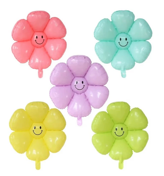12" Mini Pastel Mylar Flower Balloons - 5 PC PACK (AIR-FILL ONLY)