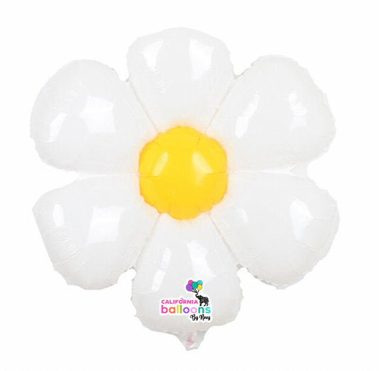 21" White Daisy Mylar Flower Balloon (AIR-FILL ONLY)