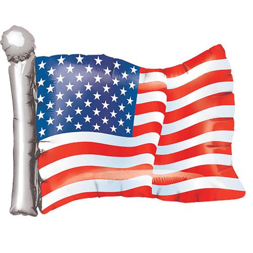 27" USA Flag Pole Foil Balloon