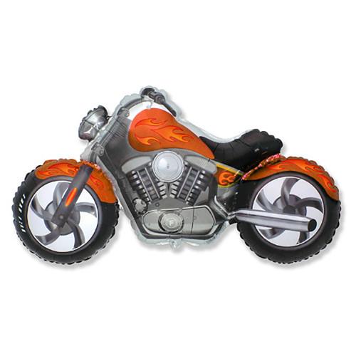 45" Orange Flame Motorcycle Foil Balloon