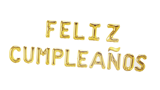 Feliz Cumpleaños Gold AIR-FILL ONLY Foil Sign