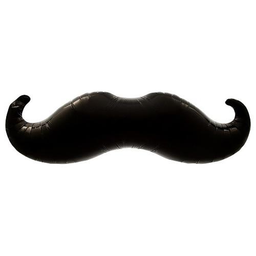 38" Black Mustache Mylar Shape Balloon