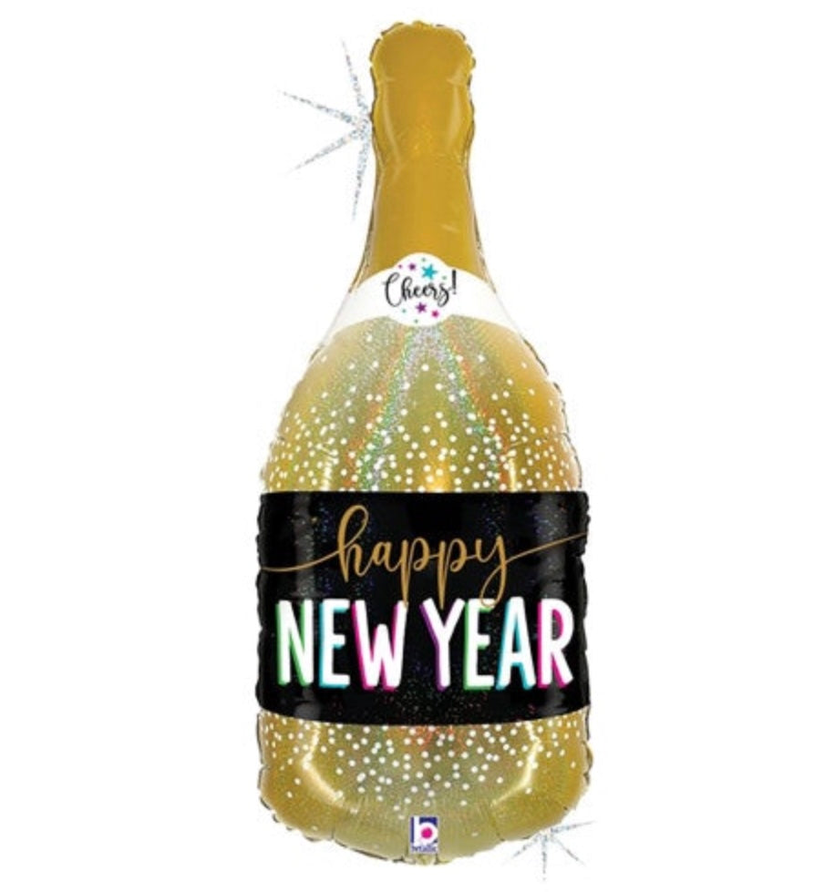 32 “ Gold Happy New Year Champagne Bottle