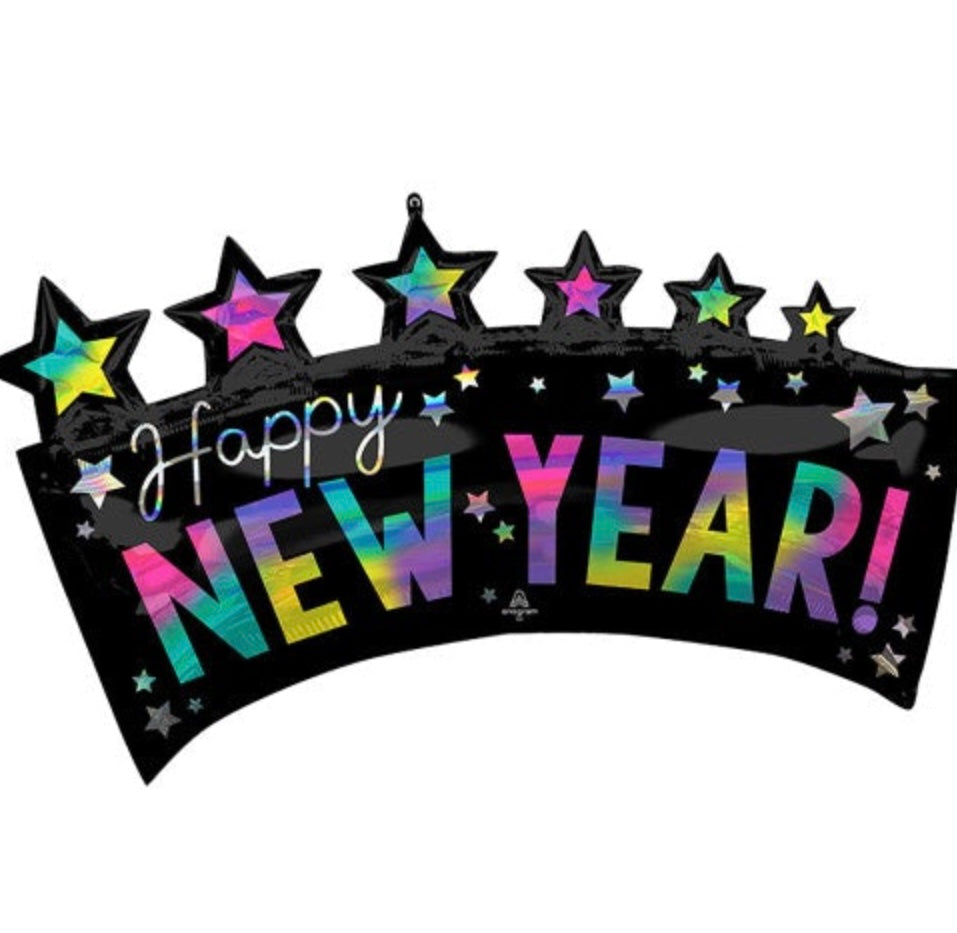 34” Happy New Year Shape Mylar Balloon