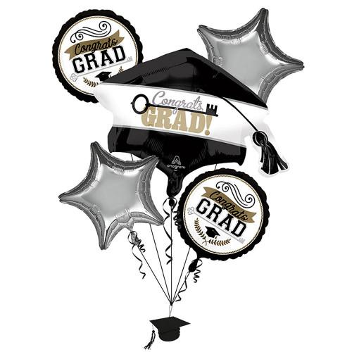 Graduation 5Pcs Congrats Grad! Balloon Bouquet