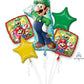 Luigi Birthday Balloon Bouquet 5pc - Super Mario