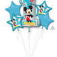 Foil Mickey Mouse 1st Birthday Balloon Bouquet 5pc