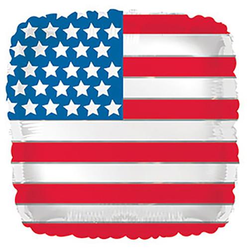17" USA Flag Square Shape Foil