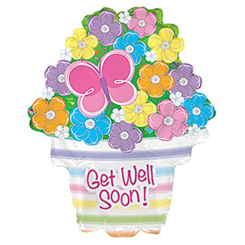 22" Get Well Soon Flower Bouquet Foil Balloon